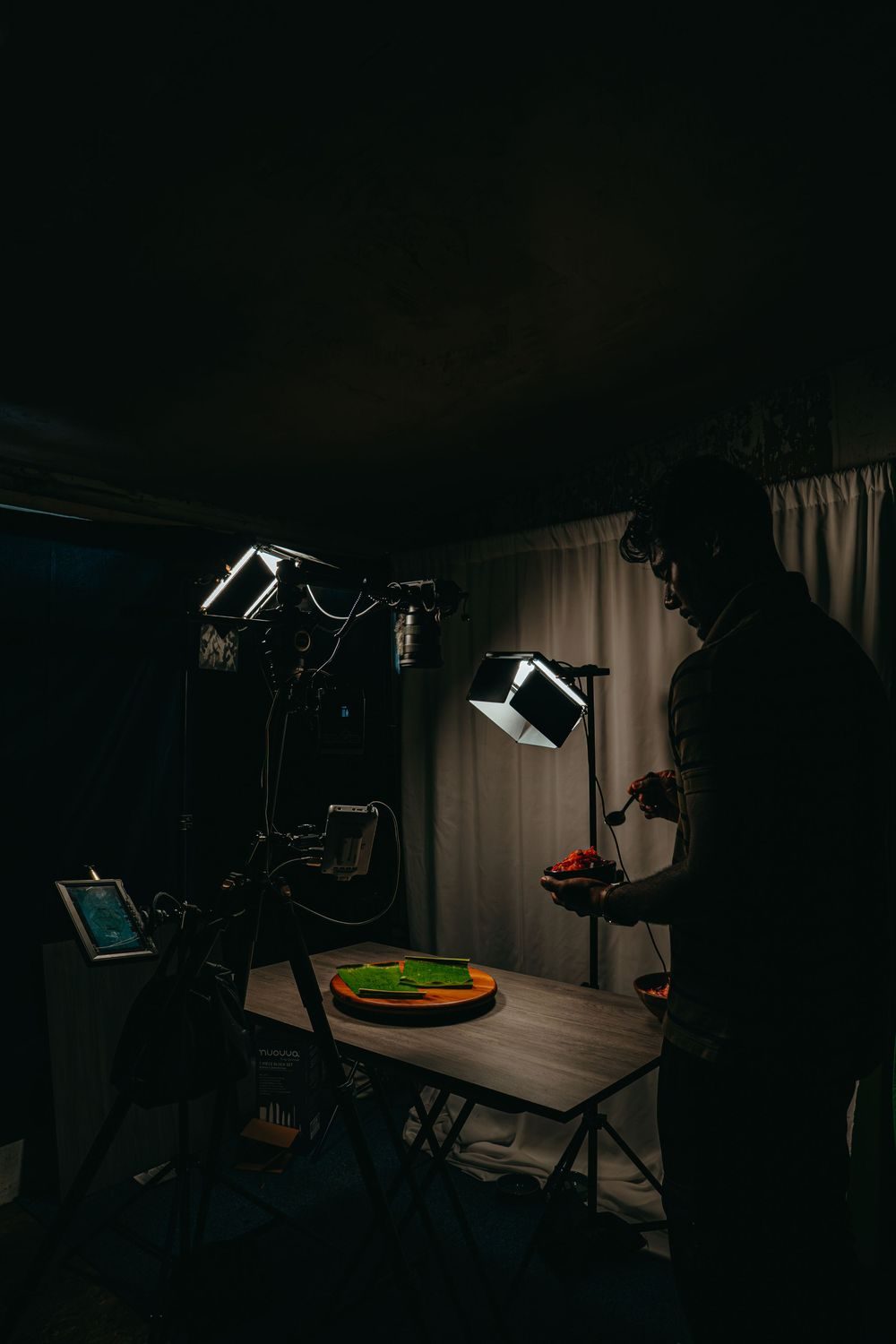 Behind the scenes of a food shoot